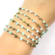 Peruvian Opal Wire Wrap Chain